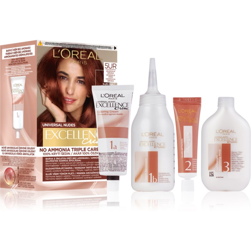 L’Oréal Paris Excellence Universal Nudes coloration cheveux permanente teinte 5UR Red 1 pcs female