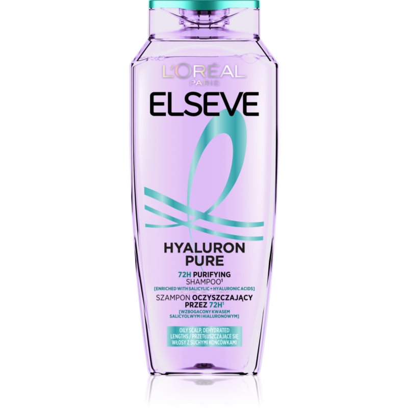 L’Oréal Paris Elseve Hyaluron Pure Fuktgivande schampo för fet hårbotten och torra hårtoppar 400 ml female