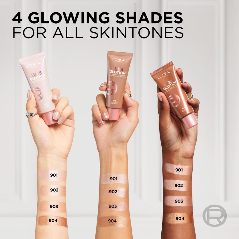 L’Oréal Paris Lumi Glotion кремовий хайлайтер зі зволожуючим ефектом відтінок 903 Medium Glow 40 мл