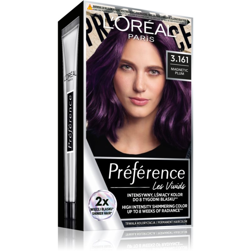 L’Oréal Paris Préférence Vivids Haarfarbe Farbton 3.161 Magnetic Plum 1 St.