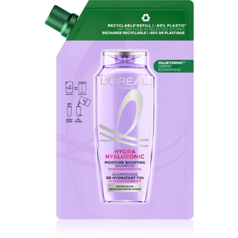 L’Oréal Paris Elseve Hyaluron Plump hydratační šampon s kyselinou hyaluronovou Refill 500 ml
