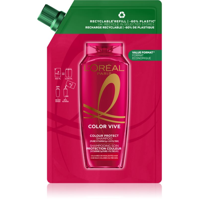 L’Oréal Paris Elseve Color-Vive šampon pro barvené vlasy Refill 500 ml