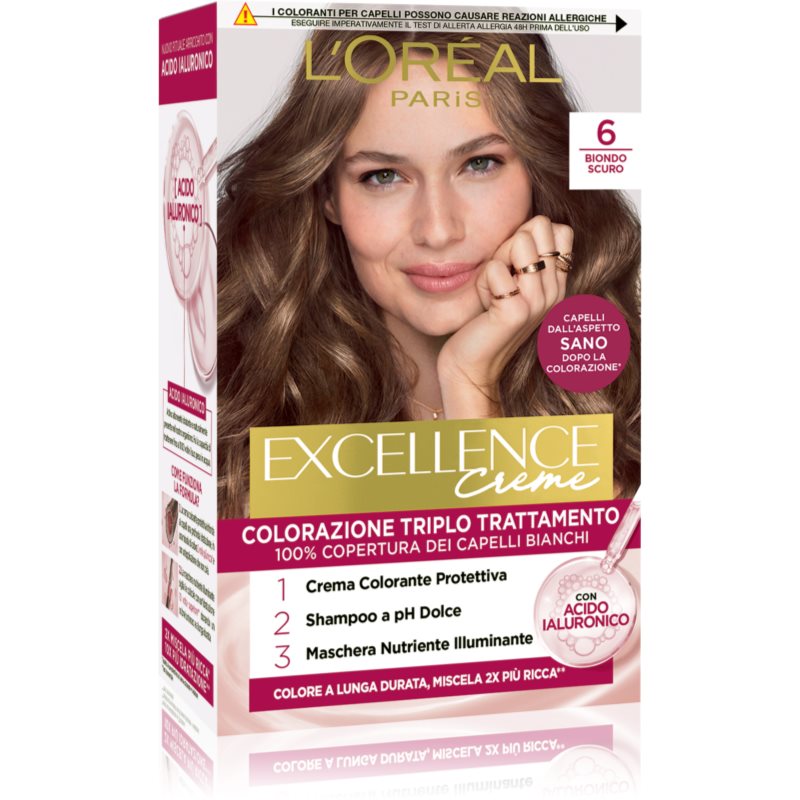 L’Oréal Paris Excellence Creme barva na vlasy odstín 6 Biondo Scuro 1 ks
