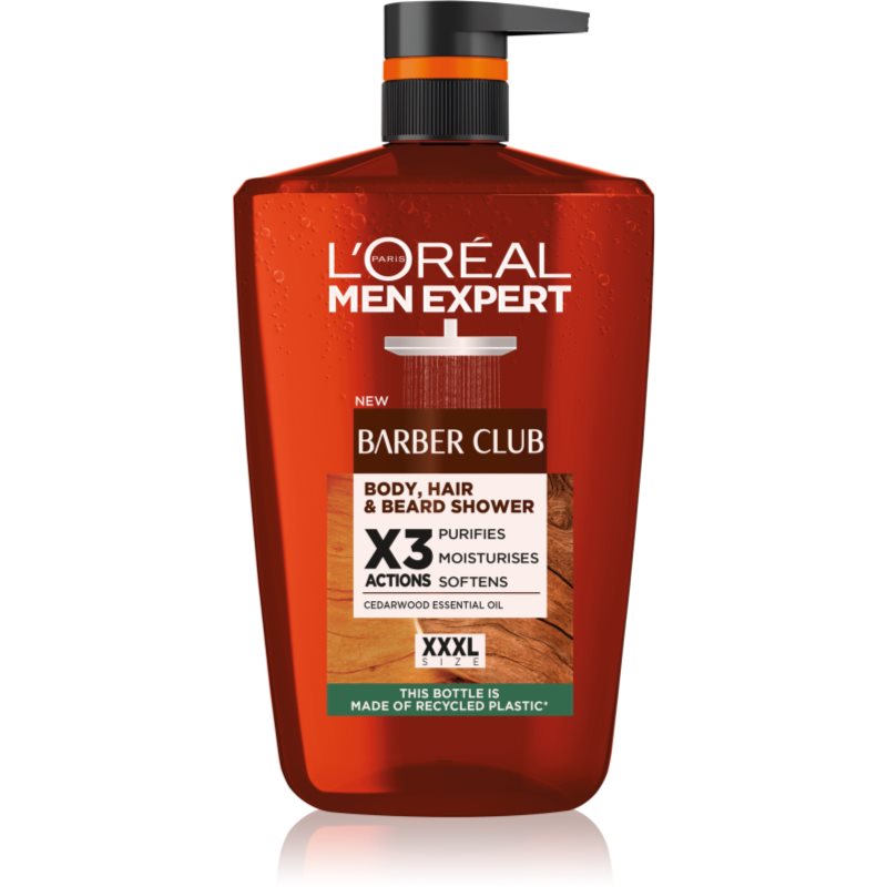 L’Oréal Paris Men Expert Barber Club Reinigungsgel für Bart, Gesicht und Haare 1000 ml