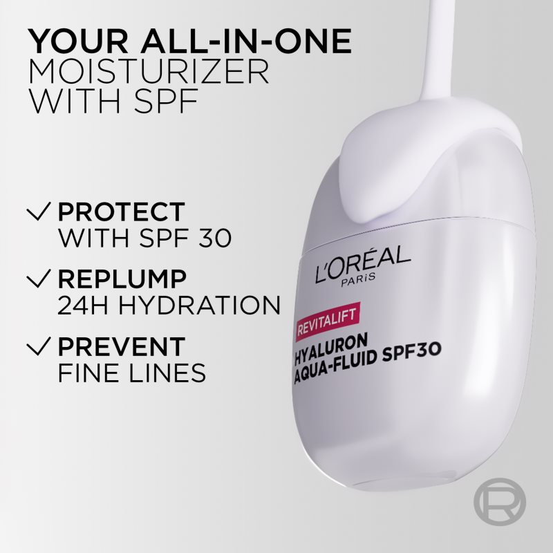 L’Oréal Paris Revitalift Hyaluron Aqua-Fluid ľahký ochranný fluid SPF 30 40 ml