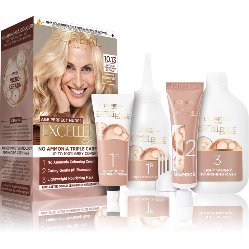 L’Oréal Paris Excellence Universal Nudes μόνιμη βαφή μαλλιών απόχρωση 10.13 Natural Very Light Blonde 1 τμχ