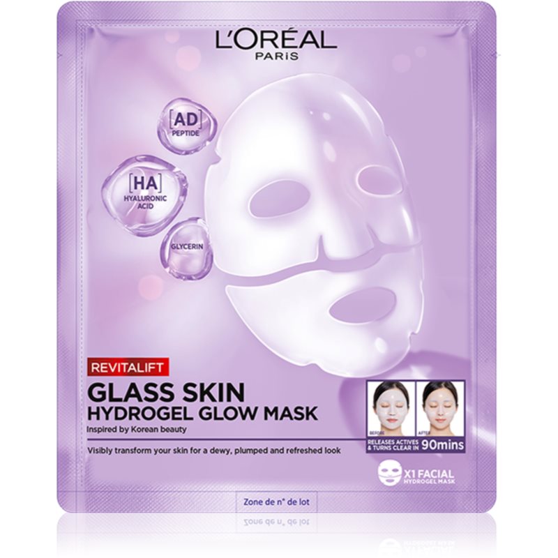 L’oréal Paris Mulher Revitalift Filler Glass Skin Máscara De Hidrogel Com Efeito Iluminador 1 Un.
