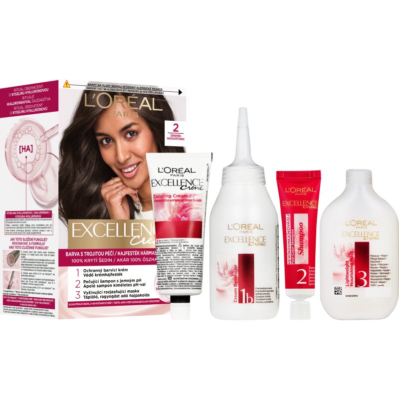 L’Oréal Paris Excellence Creme barva na vlasy odstín 2 1 ks