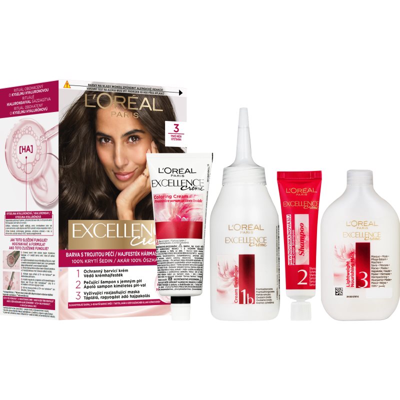 L’Oréal Paris Excellence Creme barva na vlasy odstín 3 1 ks