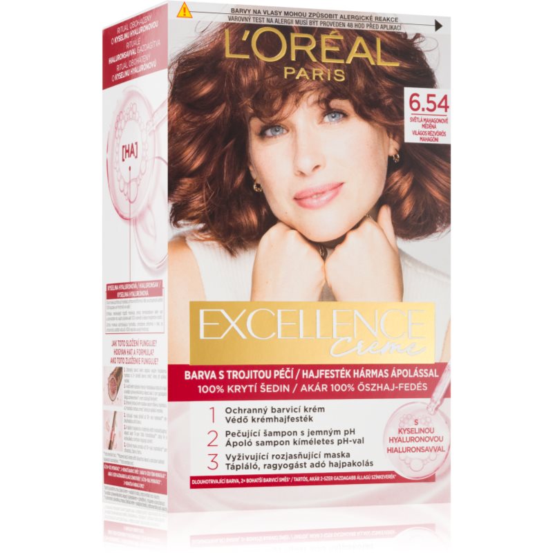 L’Oréal Paris Excellence Creme farba na vlasy odtieň 6.54 1 ks