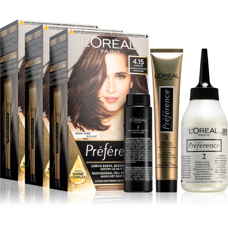 L’Oréal Paris Préférence перманентна фарба для волосся 4.15 Caracas (вигідна упаковка) відтінок