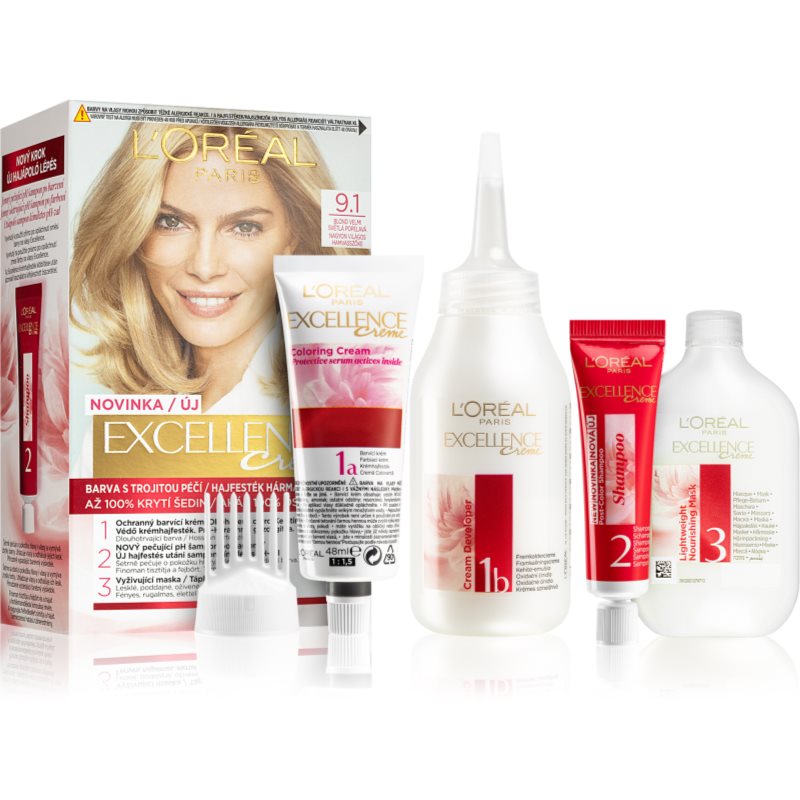 L’Oréal Paris Excellence Creme Haarfarbe vorteilhafte Packung Farbton 9.1