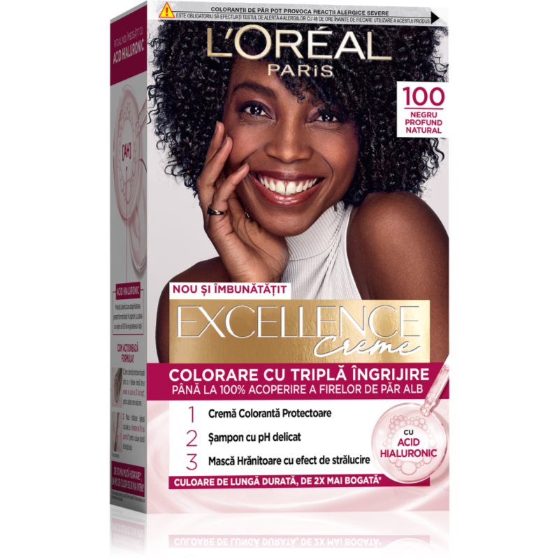 L’Oréal Paris Excellence Creme βαφή μαλλιών απόχρωση 100 1 τμχ