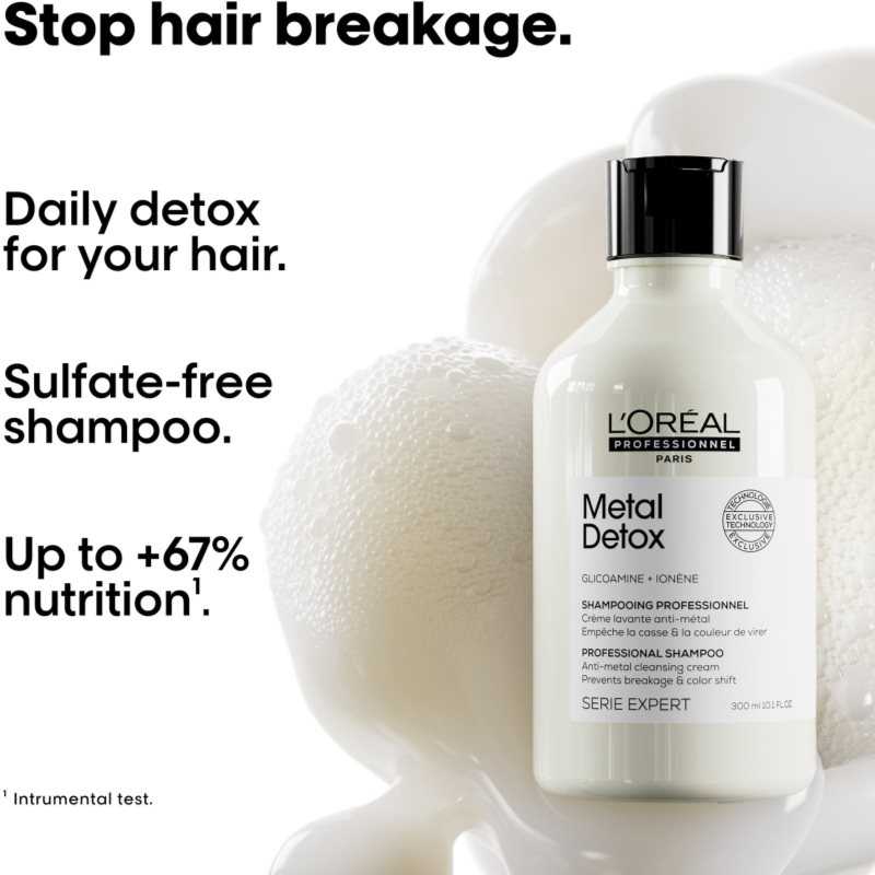 L’Oréal Professionnel Serie Expert Metal Detox Shampoing Nettoyant En Profondeur Pour Cheveux Colorés Et Abîmés 300 Ml