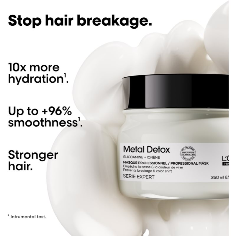L’Oréal Professionnel Serie Expert Metal Detox Masque Nourrissant En Profondeur Pour Cheveux Colorés Et Abîmés 250 Ml