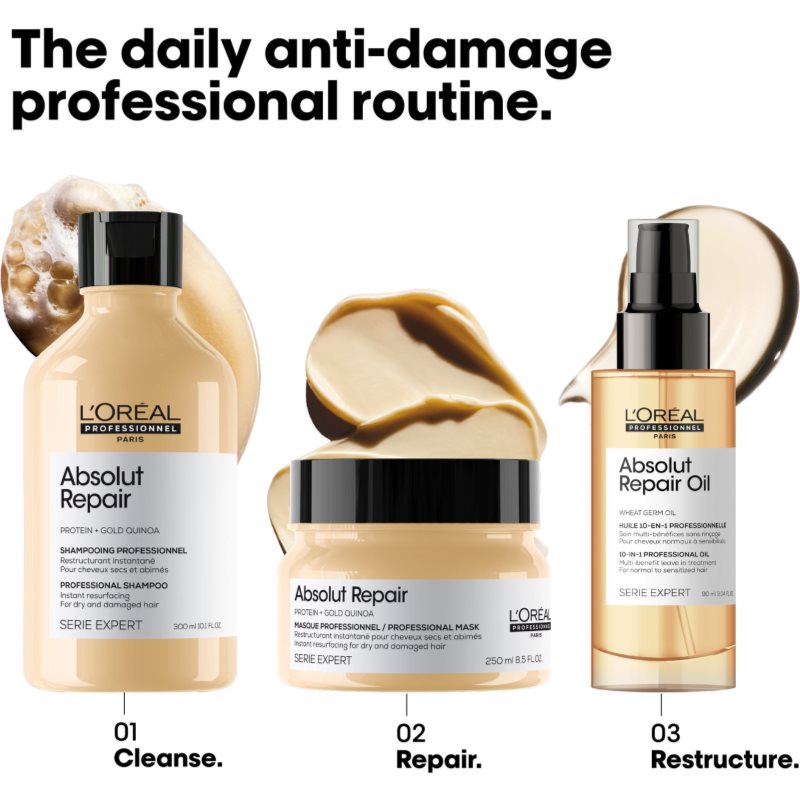 L’Oréal Professionnel Serie Expert Absolut Repair Masque Régénérateur En Profondeur Pour Cheveux Secs Et Abîmés 250 Ml