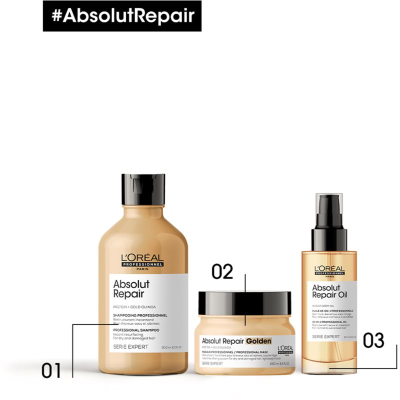 L’Oréal Professionnel Serie Expert Absolut Repair Masque Régénérant Pour Cheveux Secs Et Abîmés 250 Ml