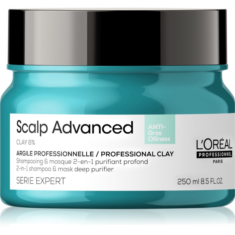 L’Oréal Professionnel Serie Expert Scalp Advanced 2 az 1-ben sampon és pakolás zsíros hajra és fejbőrre 250 ml