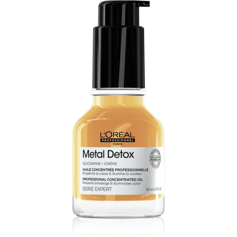 L'Oréal Professionnel Metal Detox Professional Concentrated Oil 50 ml olej na vlasy pre ženy na poškodené vlasy; na lámavé vlasy