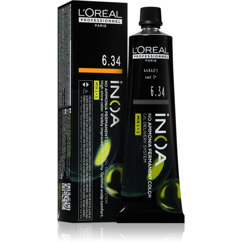 L’Oréal Professionnel Inoa Permanent Hair Dye Ammonia-free Shade 6.34 60 Ml