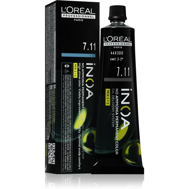 L’Oréal Professionnel Inoa Permanent Hair Dye Ammonia-free Shade 7.11 60 Ml