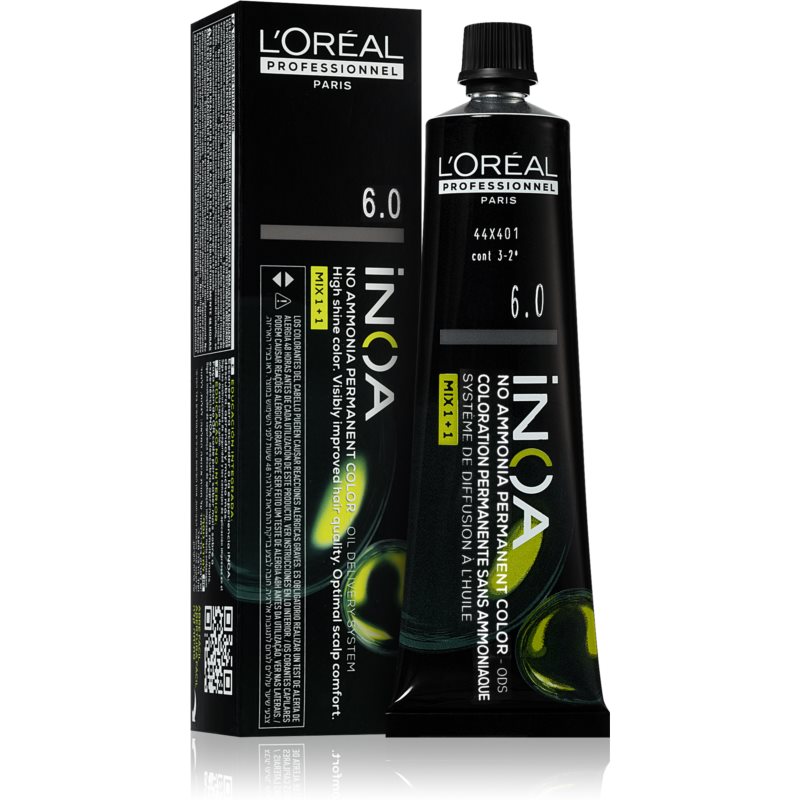 L’Oréal Professionnel Inoa Permanent Hair Dye Ammonia-free Shade 6.0 60 Ml