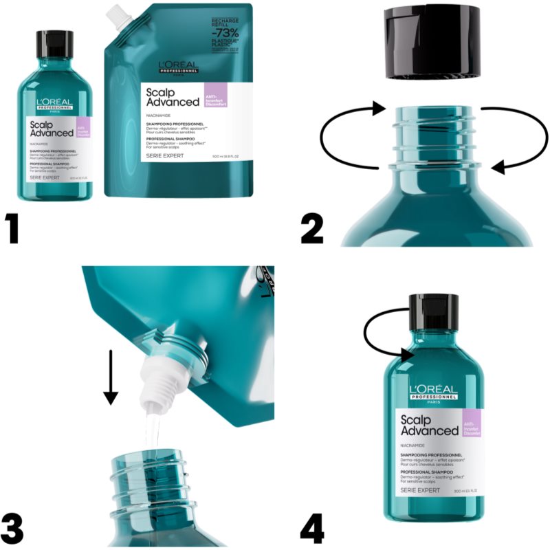 L’Oréal Professionnel Serie Expert Scalp Advanced Shampoing Pour Cuir Chevelu Sensible Et Irrité 500 Ml