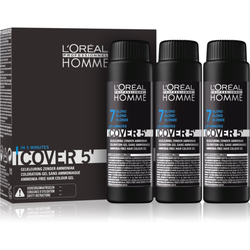 L’Oréal Professionnel Homme Cover 5' színező hajfesték árnyalat 7 Blond 3x50 ml