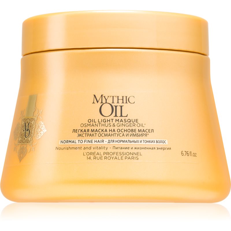 L’Oréal Professionnel Mythic Oil leichte Öl-Maske für normales und feines Haar ohne Parabene und Silikone 200 ml