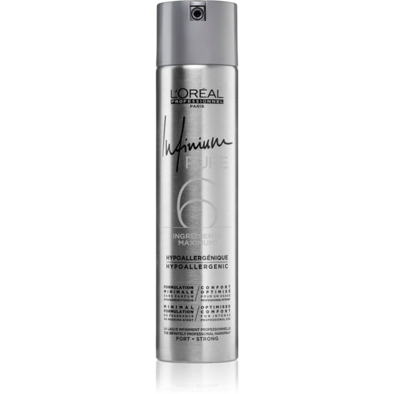 L'Oreal Professionnel Infinium Pure Hypoallergenic Hair Spray Strong Firming Fragrance Free 300 ml
