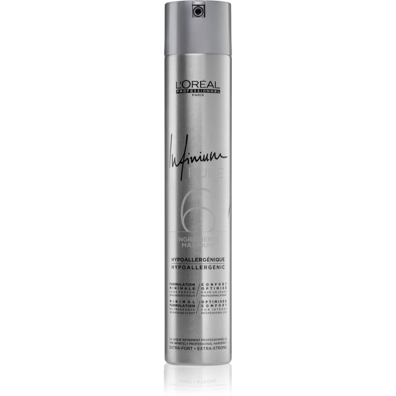 L'Oreal Professionnel Infinium Pure hypoallergenic hair spray with extra strong hold fragrance-free 