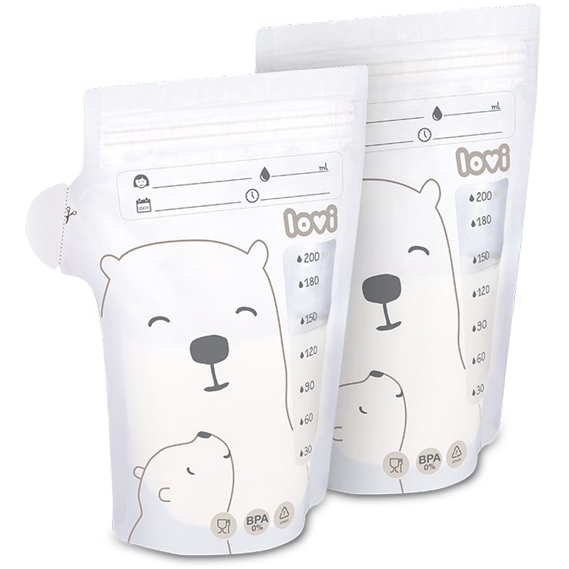 LOVI Buddy Bear vrečka za shranjevanje materinega mleka 25x200 ml