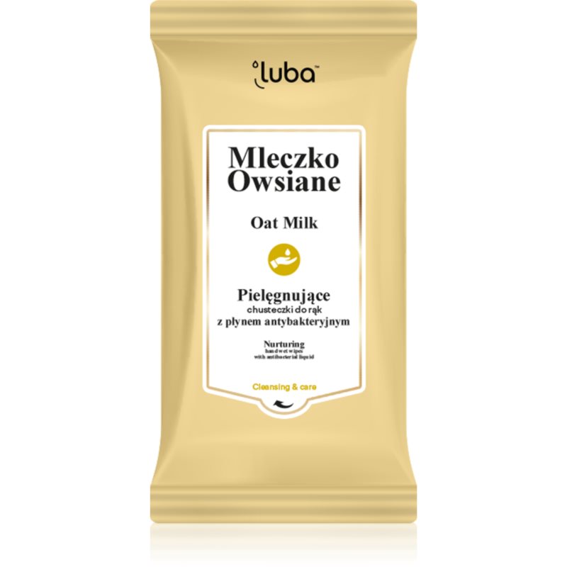 Luba Oat Milk Wet Wipes for Hands with Antibacterial Liquid мокри кърпички с антибактериално действие 15 бр.