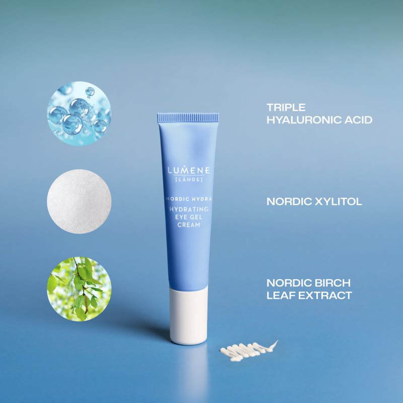 Lumene Nordic Hydra [LÄHDE] feuchtigkeitsspendende Augencreme mit Gel-Textur 15 ml (Bild 4)