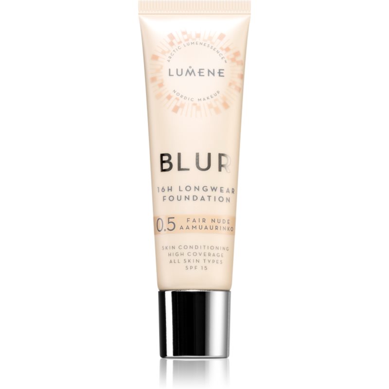 Lumene Blur 16h Longwear Long-lasting Foundation SPF 15 Shade 0,5 Fair Nude 30 Ml