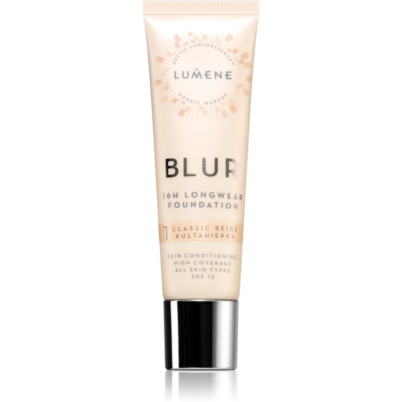 Lumene Nordic Makeup Blur ilgai išliekantis makiažo pagrindas SPF 15 atspalvis 1 Classic Beige 30 ml