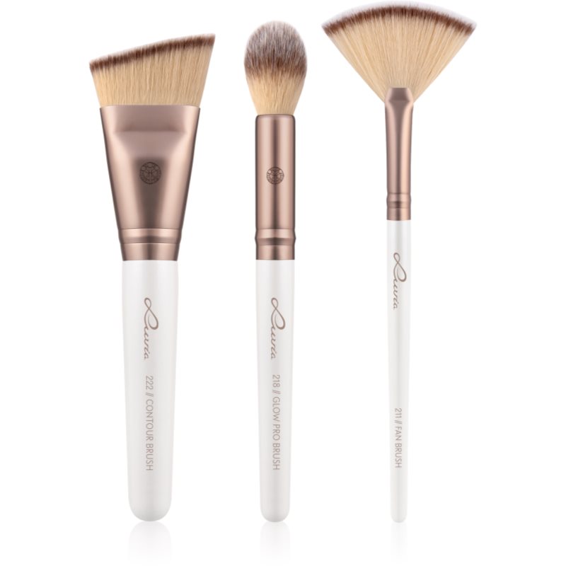 Luvia Cosmetics Highlight & Contour Set Makeup Brush Set With A Pouch