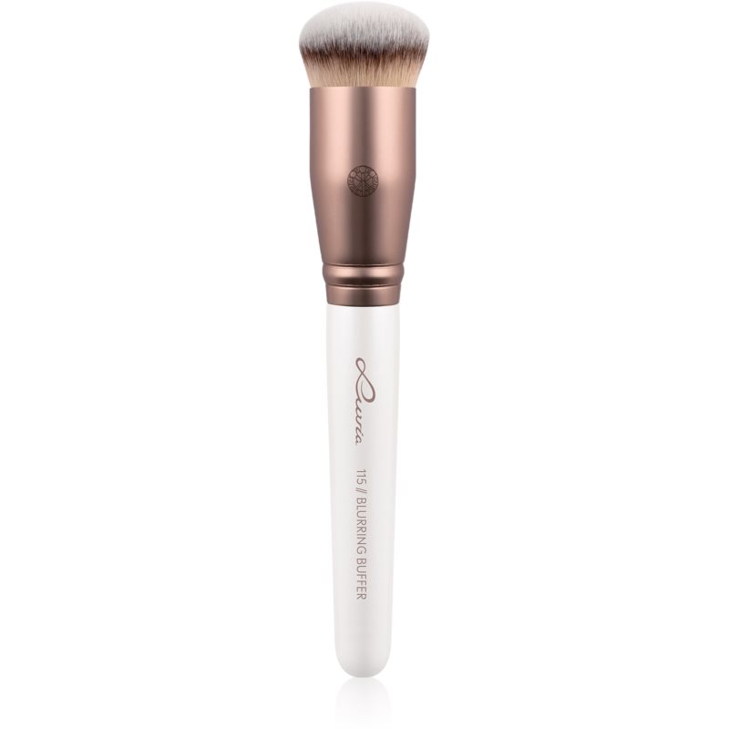 Luvia Cosmetics Prime Vegan Blurring Buffer foundation and powder brush 115 (Pearl White / Metallic 