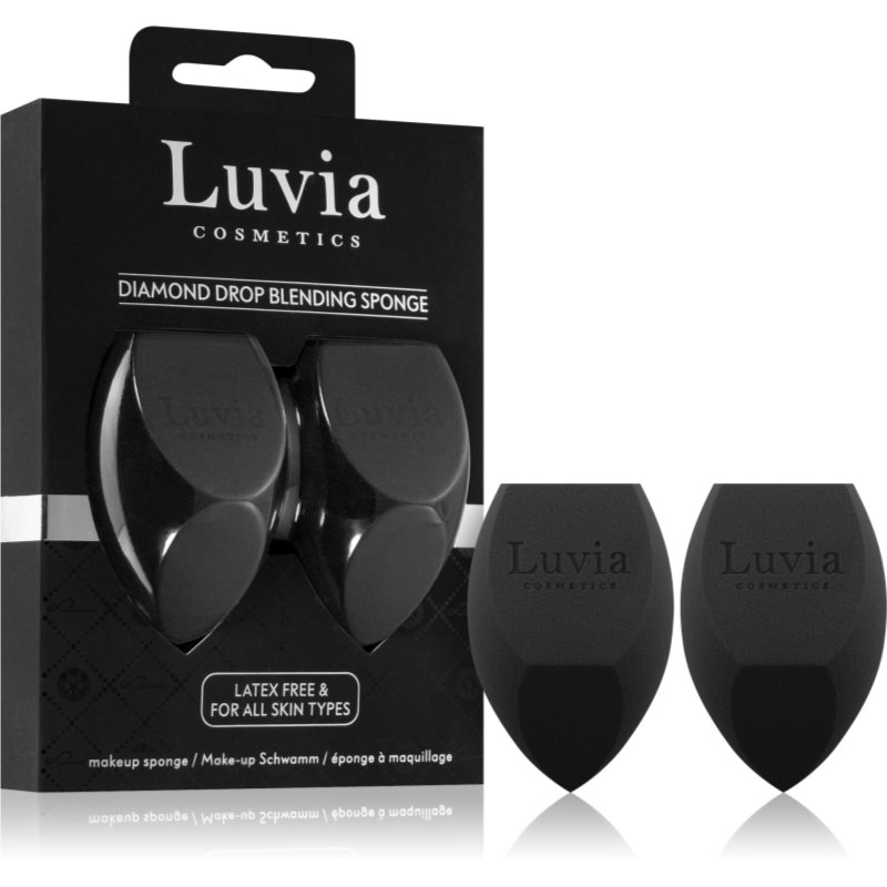 Luvia Cosmetics Diamond Drop Blending Sponge Set Multifunctional Makeup Sponge Double Colour Black 2 Pc