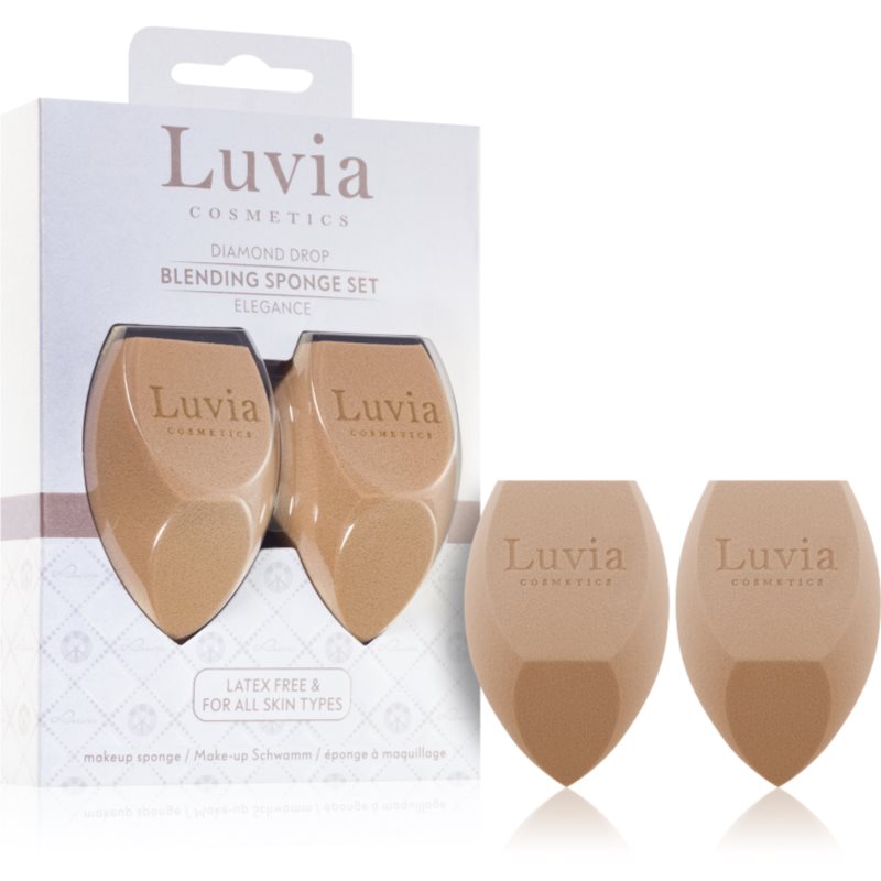 Luvia Cosmetics Diamond Drop Blending Sponge Set спонж для нанесення тонального крему дуо колір Elegance 2 кс