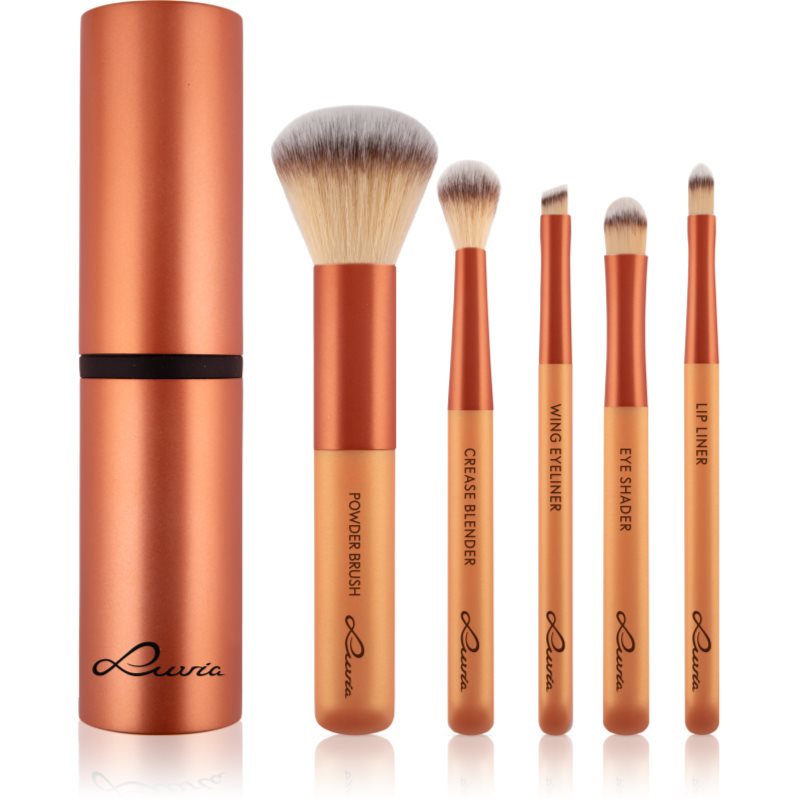 Luvia Cosmetics Travel Set sada štětců s pouzdrem na cesty Sunset Crush 7 ks