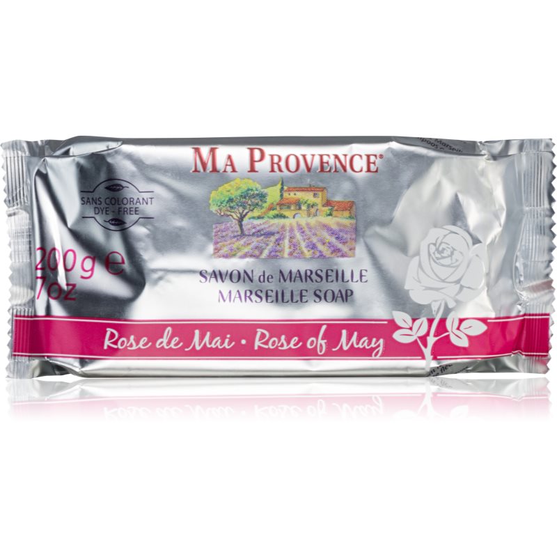 Ma Provence Rose Of May čistiace tuhé mydlo s vôňou ruží 200 g