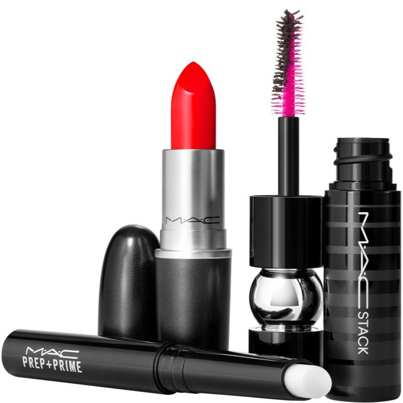 MAC Cosmetics Lashes To Lips Kit gift set shade Red 3 pc