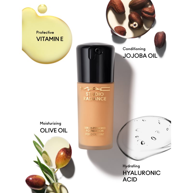 MAC Cosmetics Studio Radiance Serum-Powered Foundation зволожуючий тональний крем відтінок NC16 30 мл