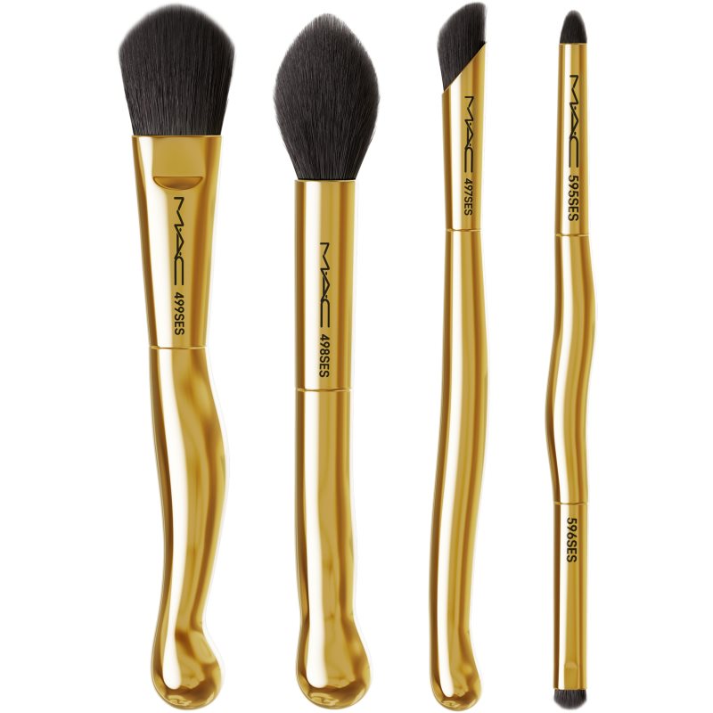 MAC Cosmetics Holiday Golden Touch Mini Brush Kit Gift Set With A Brush