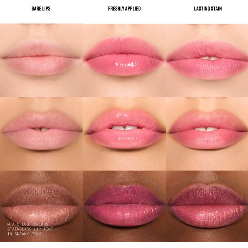 MAC Cosmetics Lustreglass Stainglass Lip Tint Lipcolor Farbton Sneaky Pink 3 ml (Bild 4)