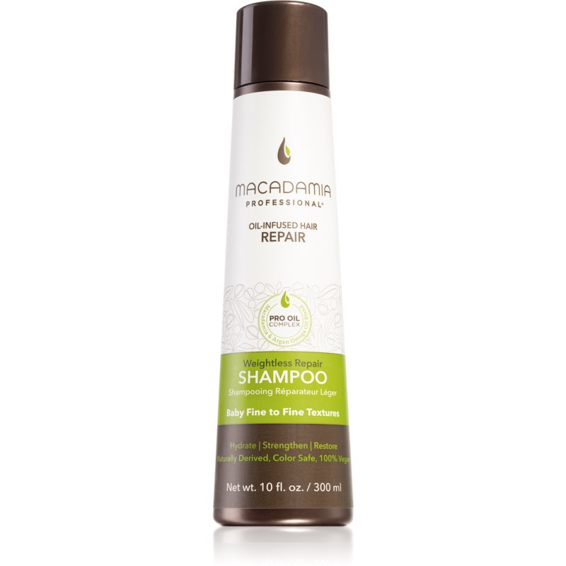 Macadamia Natural Oil Weightless Repair lengvos tekstūros drėkinamasis šampūnas visų tipų plaukams 300 ml