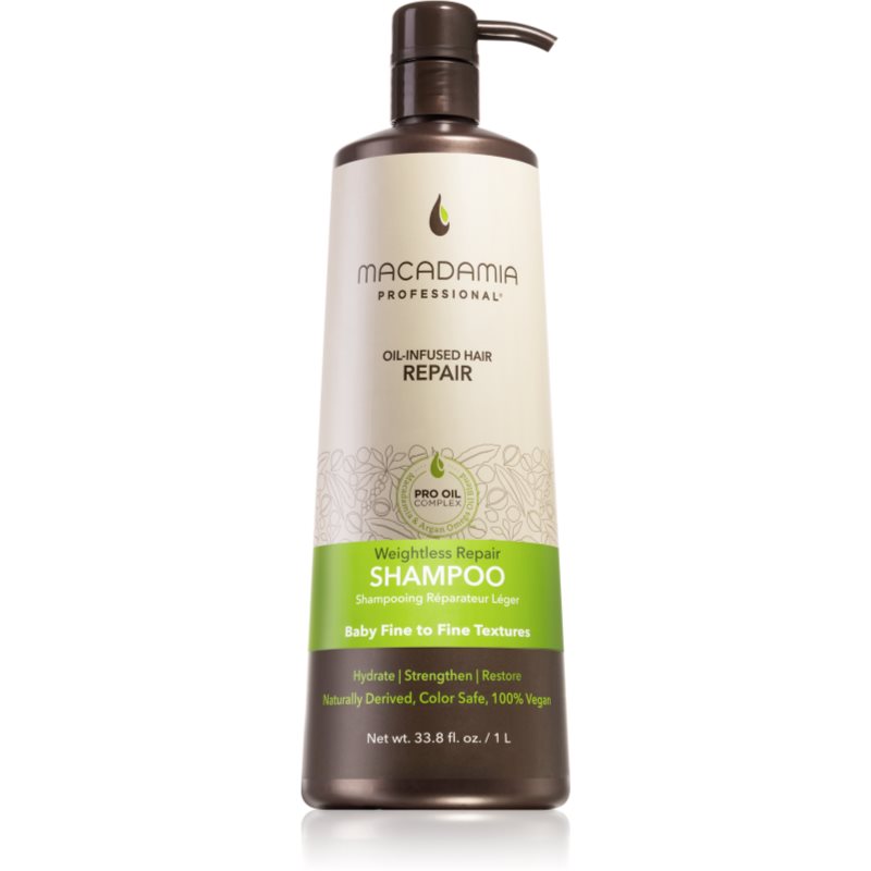 Macadamia Natural Oil Weightless Repair легкий зволожуючий шампунь для всіх типів волосся 1000 мл