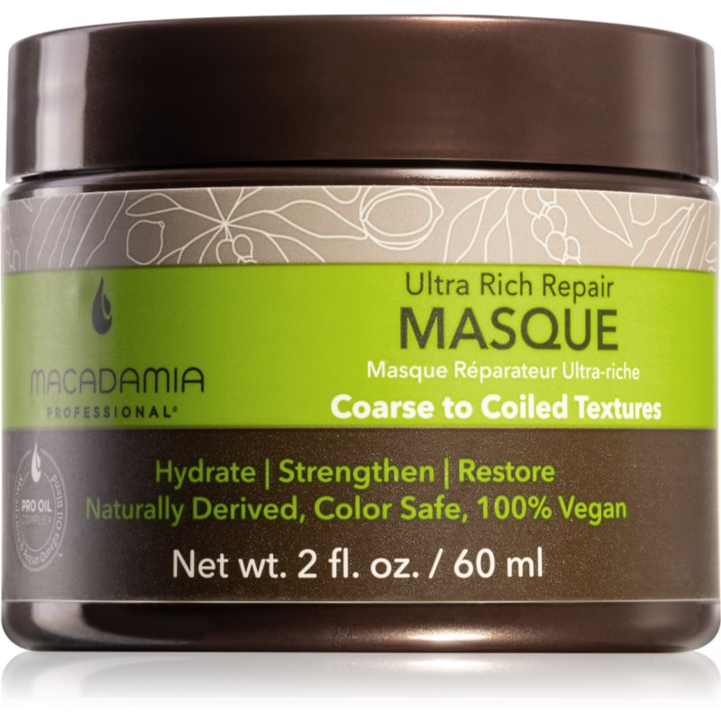 Macadamia Natural Oil Ultra Rich Repair giliai regeneruojanti kaukė pažeistiems plaukams 60 ml