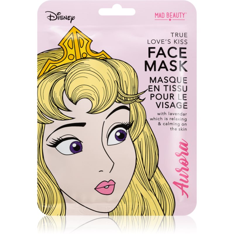 Mad Beauty Disney Princess Aurora raminamoji tekstilinė veido kaukė su levandomis 25 ml